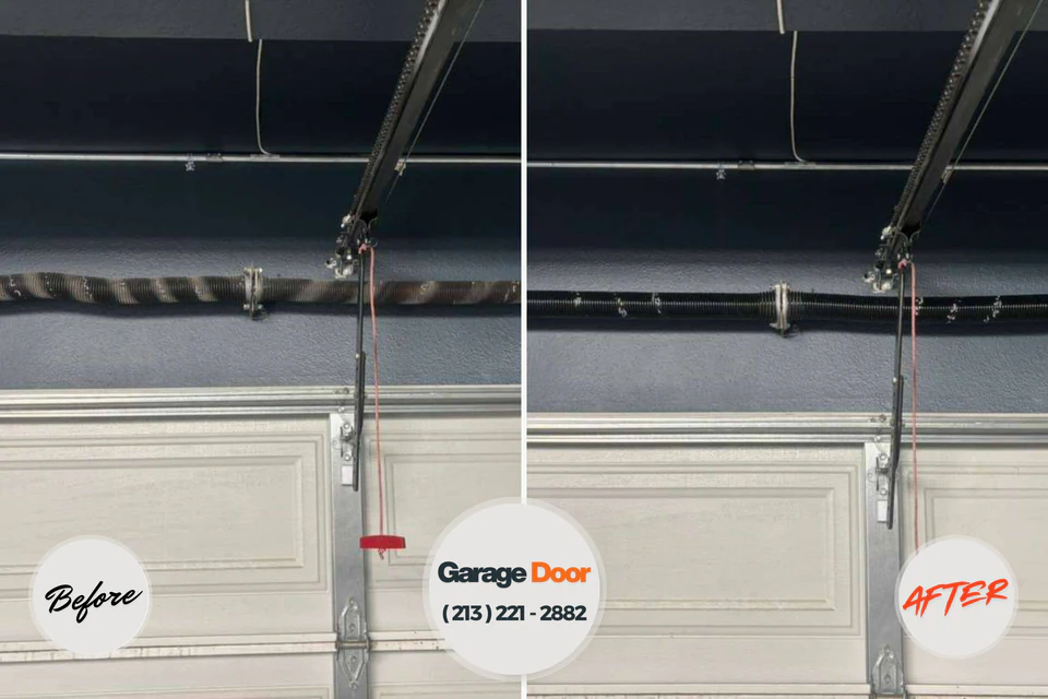 Before and after: garage door spring repair Cedar City, UT